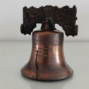 Vintage Replica Brass Liberty Bell 3.5" H United States Patriotic Collectible